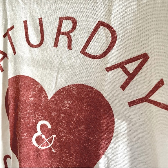 Chaser Saturday Sunday Distressed Heart Tee - Picture 2 of 3